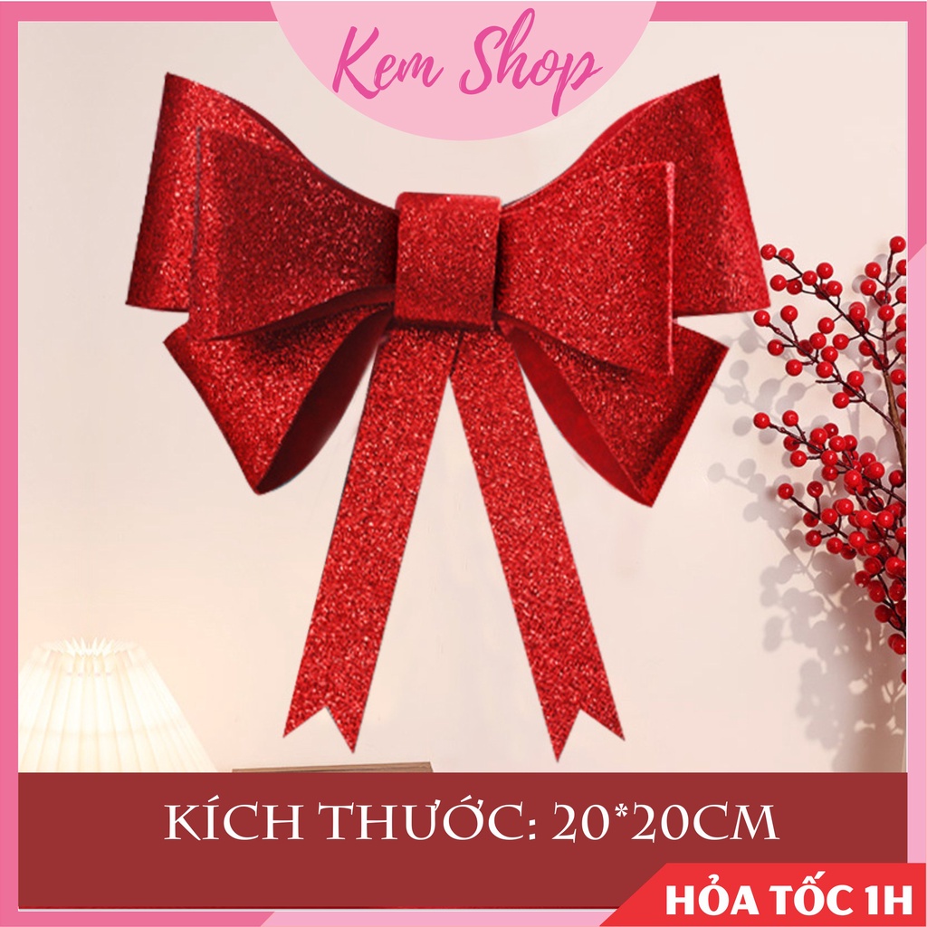 Nơ trang trí DIY, nơ đỏ may mắn trang trí nhà cửa, lễ tết - Kem Shop K326