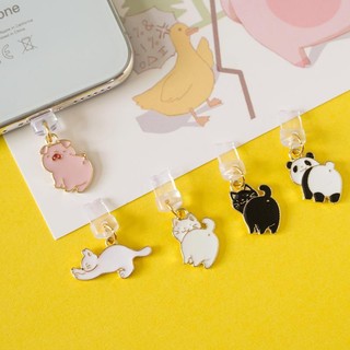 Nút Chống Bụi Cho Cổng Sạc Điện Thoại Di Động diy Hình Mèo / Heo Hồng / Gấu Trúc