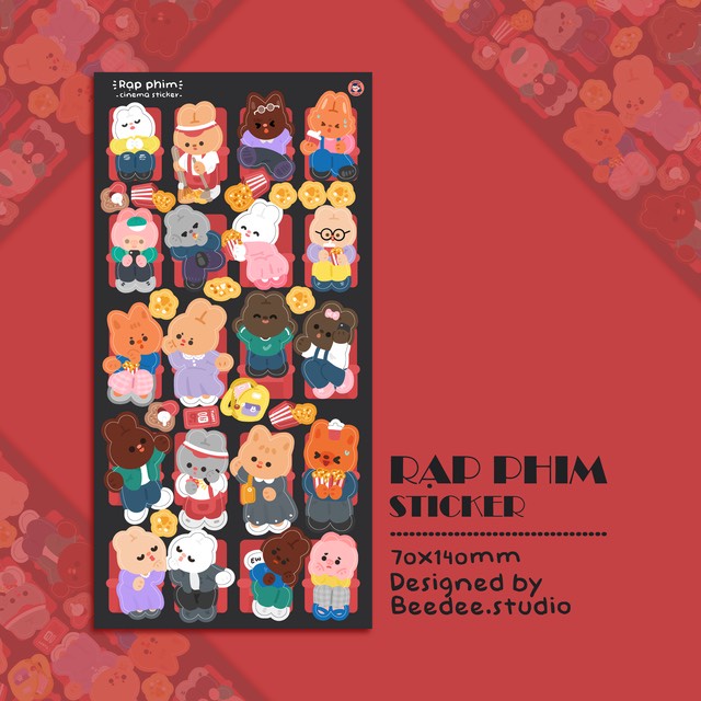 Tấm sticker RẠP PHIM decal chống thấm nước | Hàng độc quyền Beedee ...