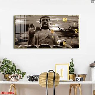 Tranh Đồng Hồ Treo Tường Phật Giáo - Tranh Tráng Gương