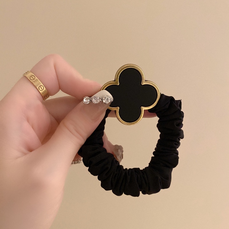 Dây Cột Tóc Màu Đen Phong Cách Pháp