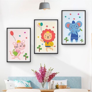 Tranh Treo Phòng Bé Con Vật Đáng Yêu - Tranh Treo Tường Laminate Tráng Gương