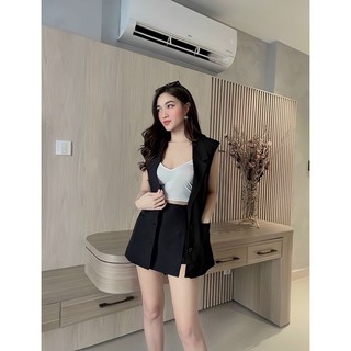 S001 Set sát nách cổ vest thiết kế sang chảnh kèm áo dây bra (ảnh shop tự chụp 100%)