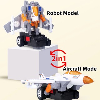 Đồ Chơi robot Máy Bay Điện Tử Biến Hình Có Đèn Và Nhạc Cho Bé Trai