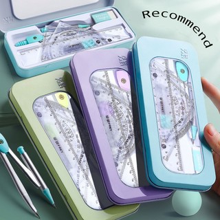 Bộ 7 Thước Kẻ Kiêm La Bàn Hình Tam Giác Đơn Giản Thời Trang Nhiều Màu Tùy Chọn Dành Cho Học Sinh