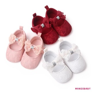 Mg-infant Bé Gái Giày Chống Trơn Trượt Mềm Đế Ren Nơ Đế Bằng Tập Đi Đầu Tiên Tập Đi Mùa Xuân Thu Giày Công Chúa