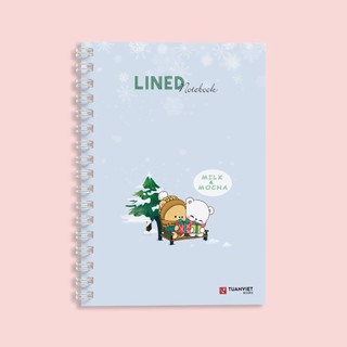 Sổ tay kẻ ngang lò xo B5 TUANVIET BOOKS 120 trang, chủ đề Milk Mocha, phù hợp ghi chép, nhật ký