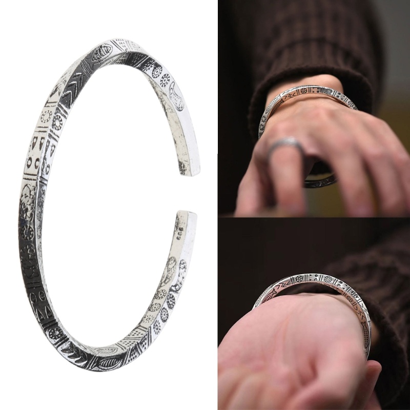 DASBSUG Bùa Hộ Mệnh Vòng Tay Cho Nam Mobius Cuff Lắc Tay Hợp Kim - Fans Nam Trang Sức - Rune Mở Vòng Tay