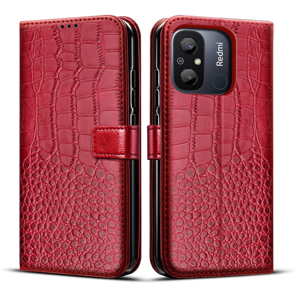 Bao Da Điện Thoại Dạng Ví Nắp Lật Có Ngăn Đựng Thẻ Và Giá Đỡ Cho Xiaomi Redmi 12C case 6.71 inch Redmi 12C Redmi 12C