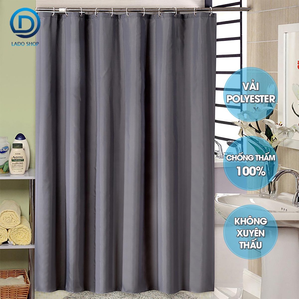 Rèm treo nhà tắm vải Poliester cao cấp Xám Trơn | Shopee Việt Nam