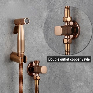 Bộ Vòi Xịt Toilet Cầm Tay Bằng Thép Không Gỉ Màu Vàng Hồng