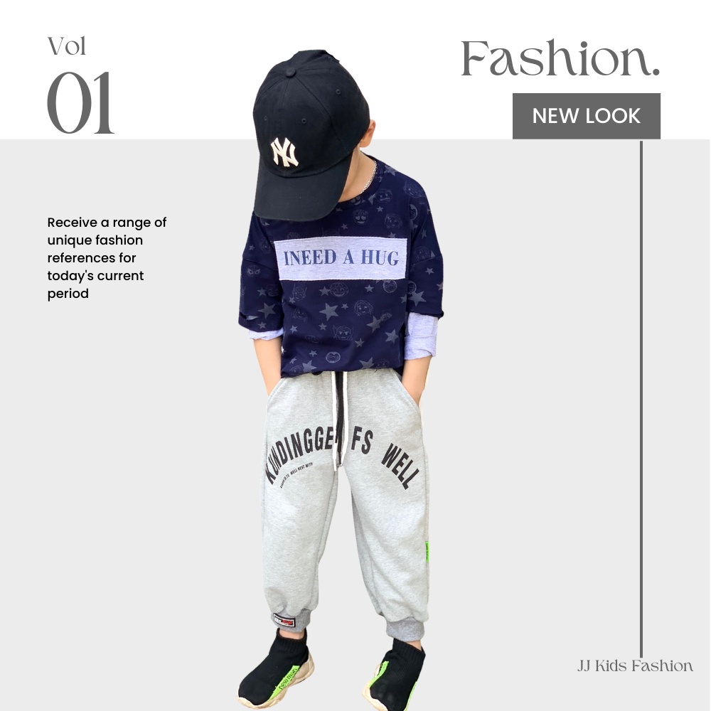 Quần Jogger Bé Trai, Bé Gái Thun Dài Bo Ống – Phong Cách Hip Hop Năng Động | JJ Kids Fashion