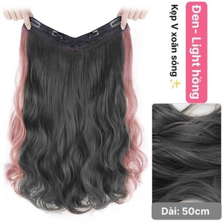 Tóc Giả Chữ U Ombre Light Hồng Xoăn Sóng Cho Nữ, Tóc Giả U Nửa Đầu Cao Cấp HaminStore