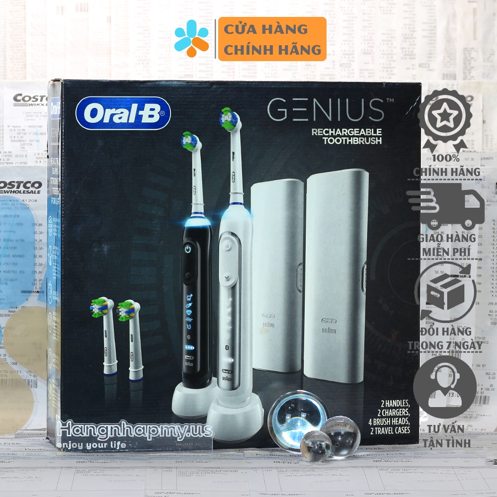 Bàn chải điện OralB Genius Rechargeable Toothbrush 2 cây của Mỹ