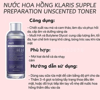 Auth- Toner Klairs nước hoa hồng phục hồi làm dịu da Midnight Blue giảm sưng sạch mụn