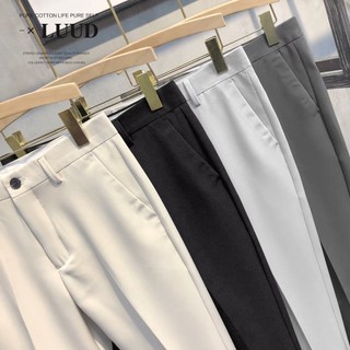 Dạo Phố Mùa Xuân Mùa Hè Màu Trơn Quần Côn Nam Anh Không Sắt Slim-fit Skinny Quần Thường Ngày Phù Hợp Với Quần Size 27-42