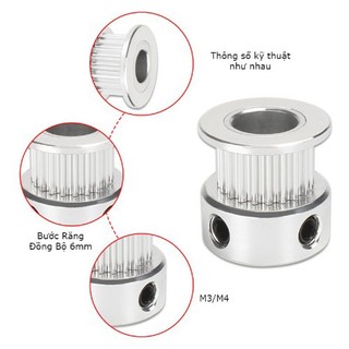 Puly bánh răng đồng bộ - ròng rọc truyền động dây curoa mini GT2 ...