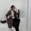 Áo khoác Blazer nữ dáng dài form rộng màu trơn vải 2 lớp dày dặn phong cách Hàn Quốc ABLZ001 - Tiktik