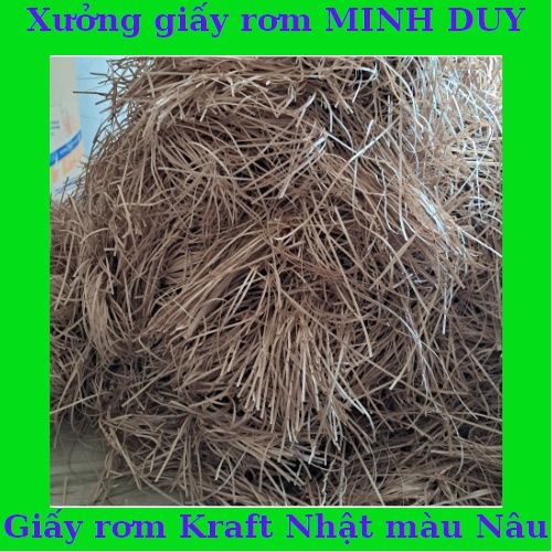 Giấy rơm Kraft màu nâu chống sốc lót hộp quà, giỏ quả, giỏ hoa quả ...