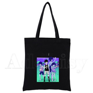 Omori In Canvas Tote Túi Đen Bông Tai Kẹp Nữ Thường Ngày Tote Eco Shopper Túi Đeo Vai AQGU