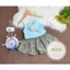 set áo 2 dây nơ to kèm quần váy xòe hot tream hãng h&b kids 10-19kg, bộ 2 dây kèm quần váy bé gái