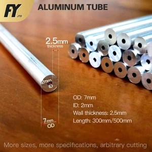 Ống Nhôm Rỗng OD 7mm ID 2mm 7mm Đường Kính Trong 2mm Kích Thước 7x2 300mm 500mm