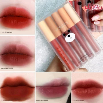 Set Son Kem Lì Mịn Mượt Như Nhung Kháng Nước Lâu Trôi Và Không Dễ Phai Và Không Khô Môi Cho Nữ