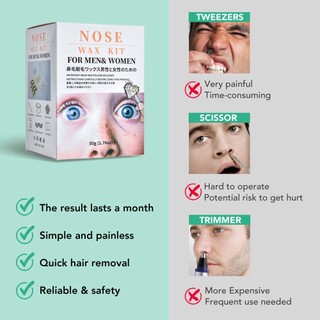 Unisex Nose Ear Hair Removal Wax Kit Nostril Painless & Easy Remove Nasal Waxing