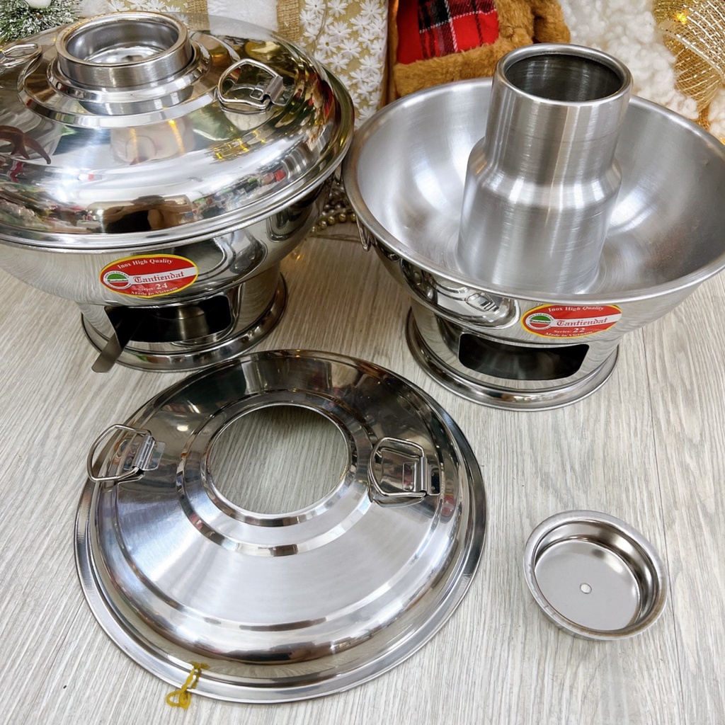 Nồi Lẩu Cù Lao - Nồi Lẩu Lẩu Than tiện dụng Inox Tân Tiến Đạt Cao Cấpo