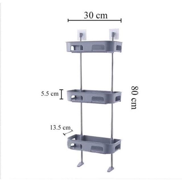 Kệ nhựa đa năng nhà tắm nhà vệ sinh 2,3 tầng kệ bồn cầu tiết kiệm không gian hít chân không gắn tường