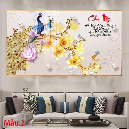 Tranh Treo Tường Cha Mẹ , Tranh Tráng Gương D40x60cm D50x75cm D60x90cm D70x110m