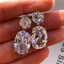 Xuyên Biên Giới Khuyên Tai zircon Lớn Hình Quả Trứng Cá Tính Thời Trang Âu Mỹ Có Nhiều Màu Có Sẵn