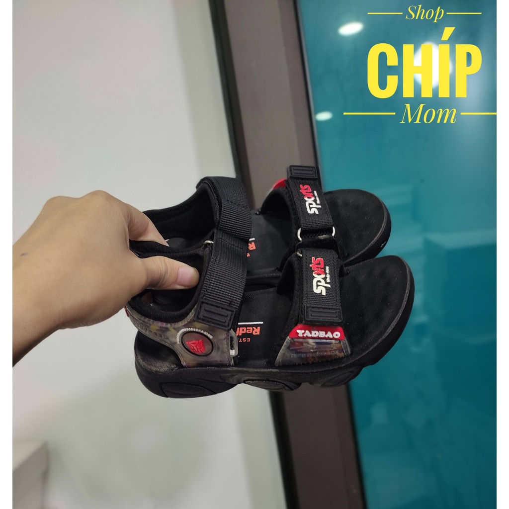 sandal bé trai dép quai hậu cho bé đi học khâu đế siêu nhẹ quai vải êm chân đế chống trược QCCC full hộp SLA99