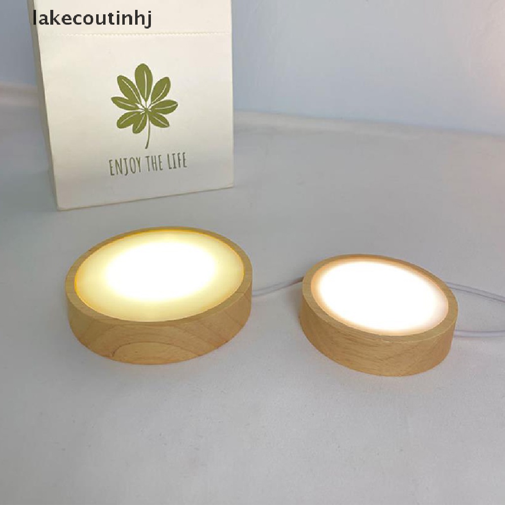 Lakecou Đèn ngủ LED tròn Đế trưng bày trang trí cho pha lê Trang trí kính tinh thể