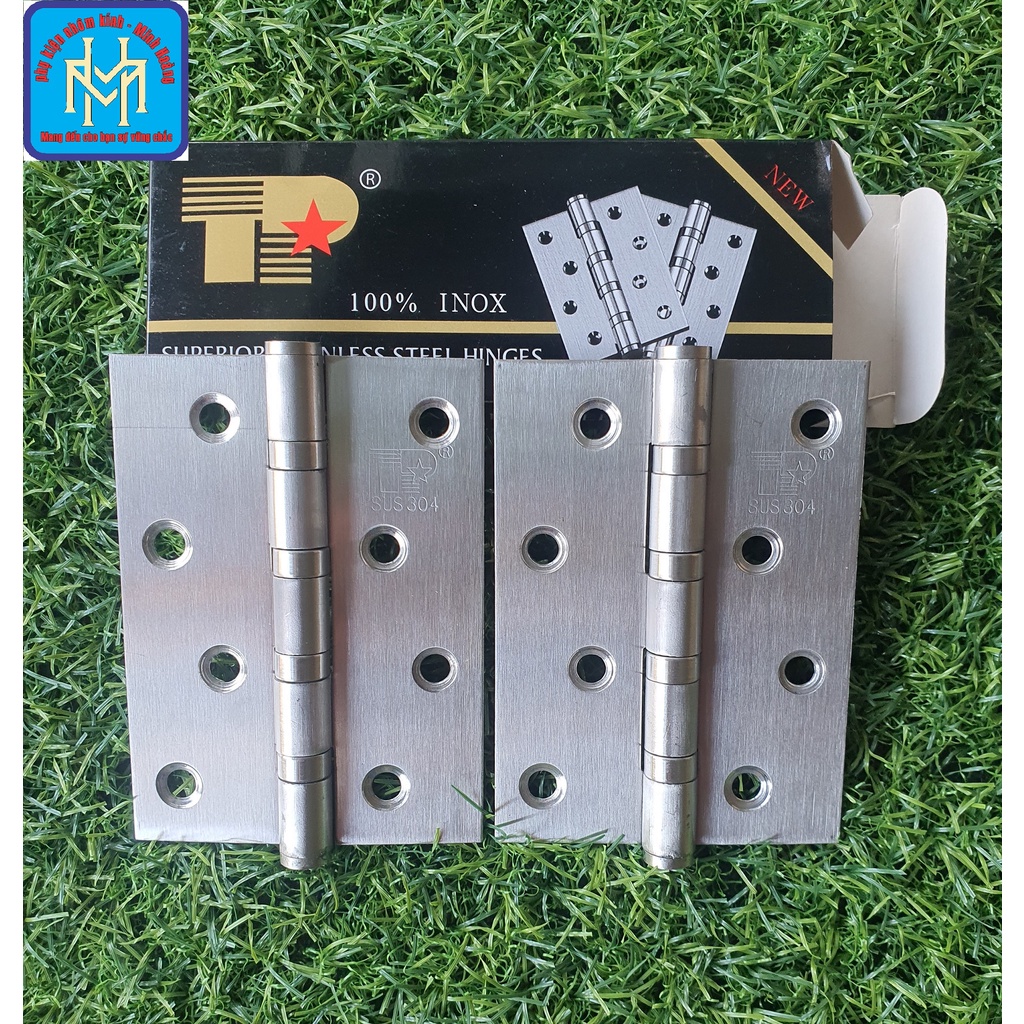 Bản lề lá INOX SUS304 (1 cặp), Kích thước dài 10 cm, dày 1.5mm kèm vít ...