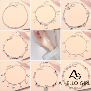 Ahellogirl Vòng tay mạ bạc thiết kế nhiều kiểu dáng thời trang xinh xắn cho nữ