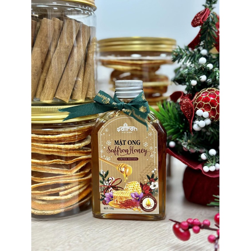 Set quà Saffron ngâm mật ong 130gr tặng trà thương hiệu Saffron Việt Nam