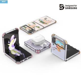 Samsung Collaboration Case for galaxy z flip 4 - kakao friends choonsik korean air blackyak smurf pink green yellow flip4 bumper