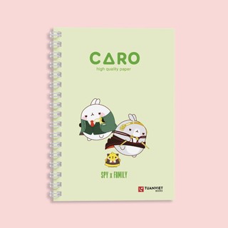 Sổ tay caro lò xo B5 TUANVIET BOOKS 200 trang, chủ đẻ Molang phù hợp ghi chép, nhật ký