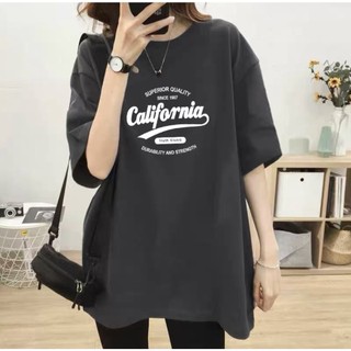 Áo thun phông 3158 nữ nam unisex tay lỡ form to rộng dấu quần chất liệu cotton KONOVA in chữ CALIFORNIA