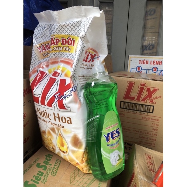 Bột giặt Lix 5.5kg / 2.4kg hương nước hoa tặng rửa chén tùy theo mỗi đợt nhập hàng - LIXBG
