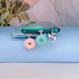 Nút Bịt Chống Bụi Cho Cổng Sạc Điện Thoại / Tai Nghe Hình Bánh Donut diy