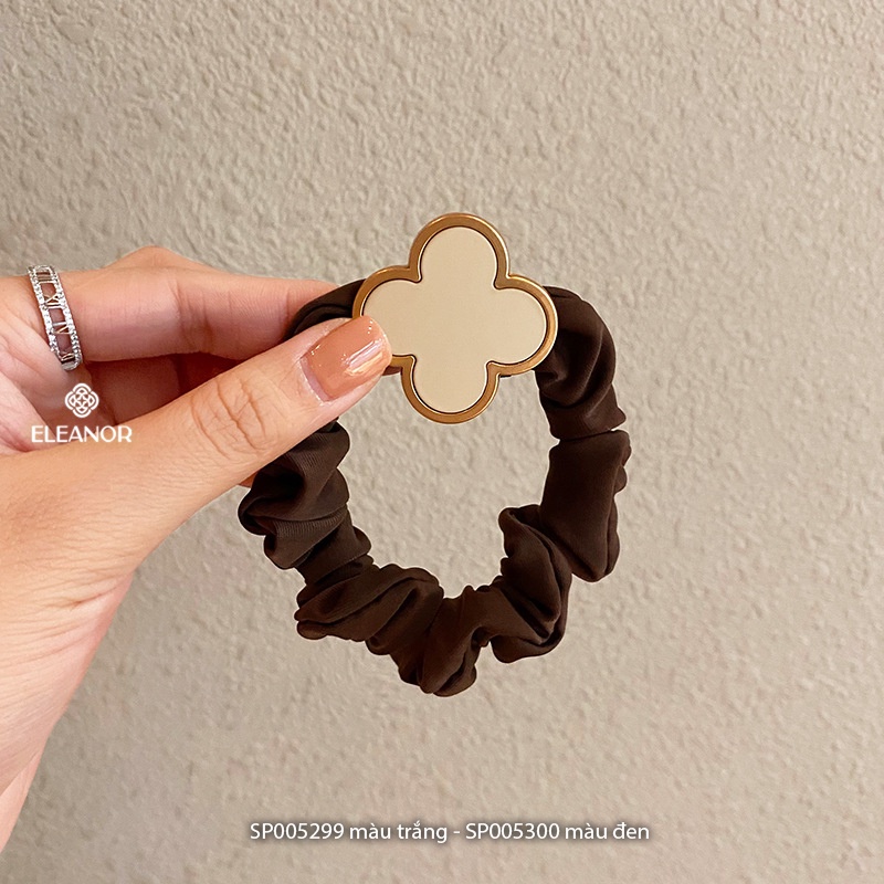 Dây buộc tóc Eleanor Accessories hình cỏ 4 lá may mắn phụ kiện tóc dây cột tóc 5299