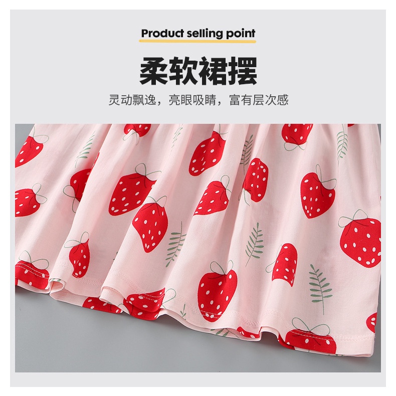 Công Chúa Áo Vest Đầm Giữa Lớn Trẻ Em Bé Gái Cotton Lụa Đầm Cotton Lụa Phong Cách Phương Tây Đầm Mùa Hè Bé Gái Phiên Bản Hàn Quốc Trẻ Em Phong Cách Mới