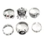 GODD 6 Chiếc Bikers Gothic Skull Ring Card Dành Cho Nữ Halloween