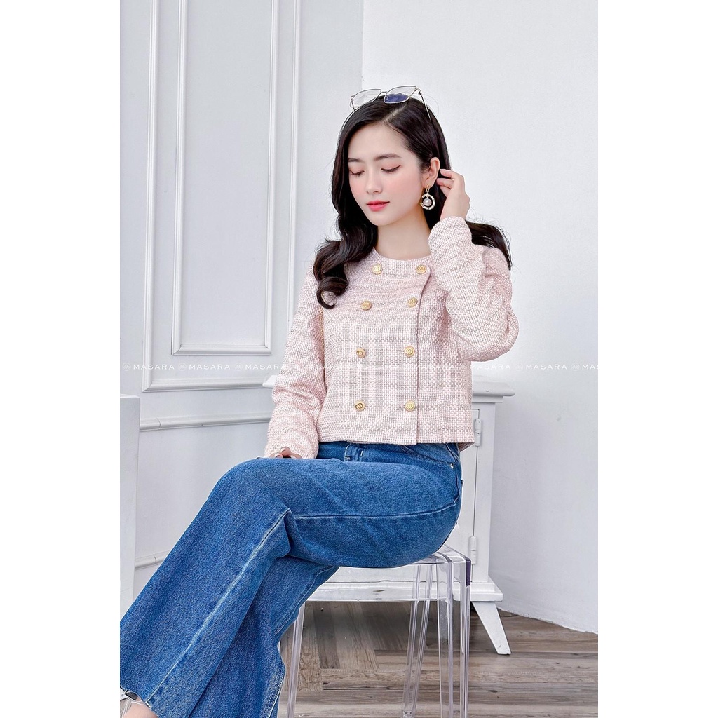 ÁO VEST 2 HÀNG NÚT MÀU HỒNG NHẠT