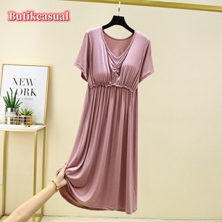 Đồ ngủ Cotton Tay Ngắn Cổ Chữ V Có Mút Đệm Ngực Thời Trang Mùa Hè Xinh Xắn Cho Nữ