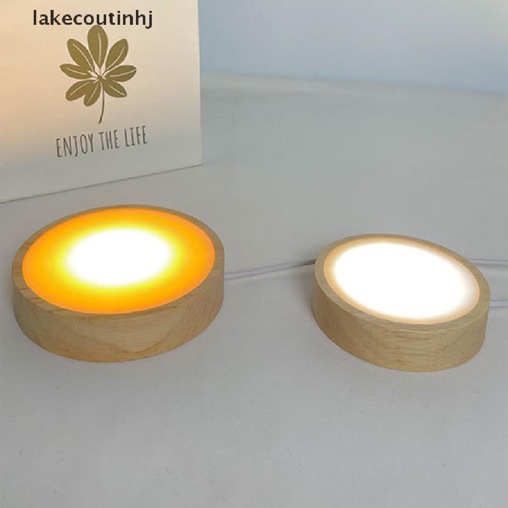 Lakecou Đèn ngủ LED tròn Đế trưng bày trang trí cho pha lê Trang trí kính tinh thể