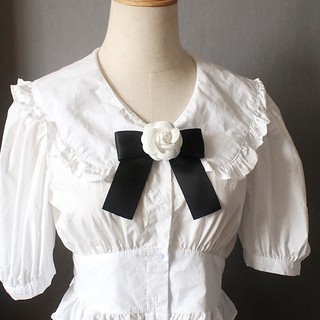 Cổ Điển Camellia - Phụ Kiện Áo Sơ Mi Nữ Với Nơ & Trâm Cài Phong Cách Retro Cho Sinh Viên
