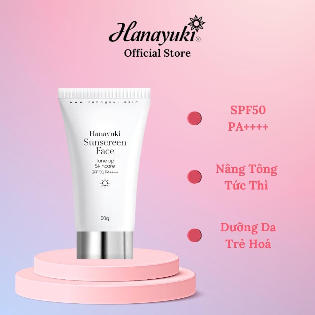 Ảnh Kem Chống Nắng Hanayuki Sunscreen Face Nâng Tông Dưỡng Trắng SPF 50+/PA++++, Kem Chống Nắng Hanayuki Chính Hãng 50g CN02 1